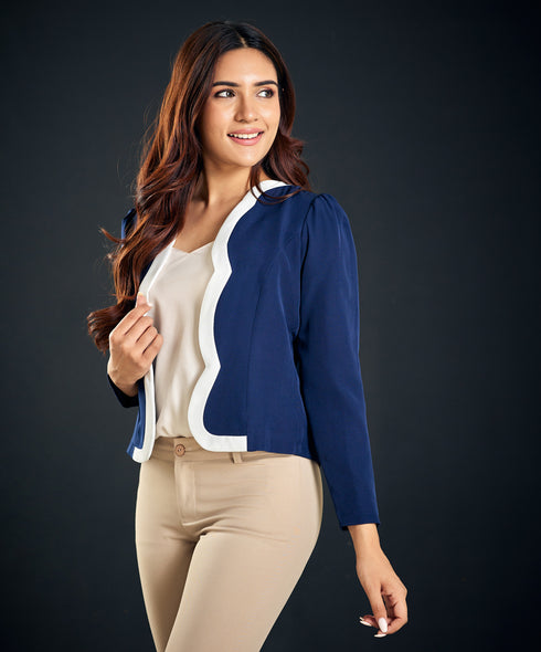 Blue And White Doll Blazer