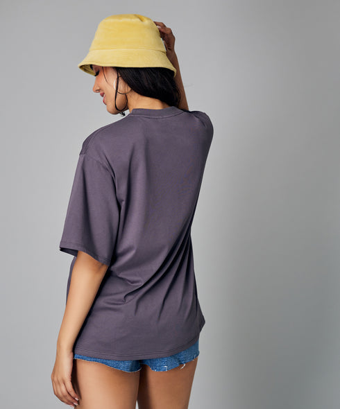 Oversize Grey Good Vibes Tshirt