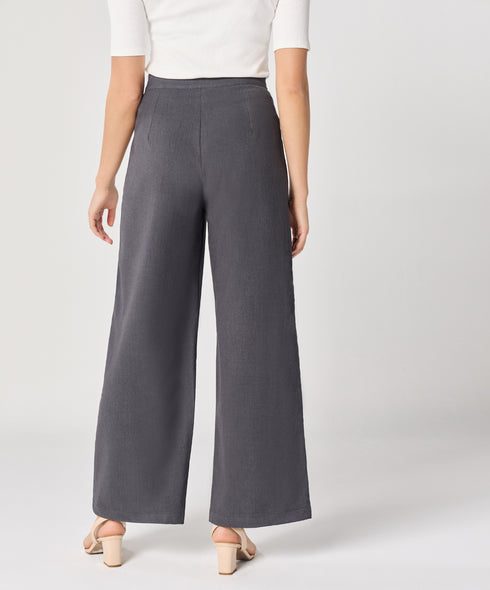 Grey Flared Formal Trouser