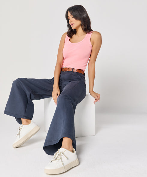 Peach Pink Rib Cami Top