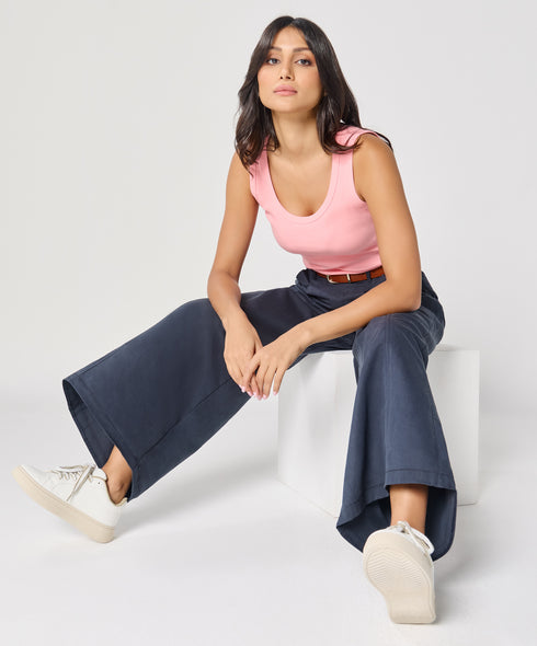 Peach Pink Rib Cami Top