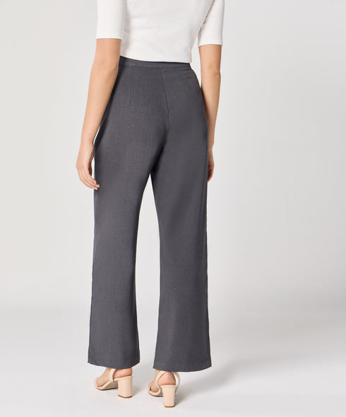 Grey Flared Formal Trouser