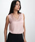 Sleeveless Collar Attached Pink Top