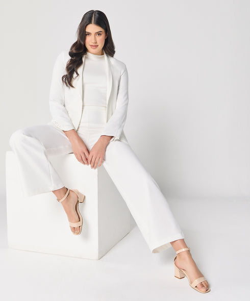 White Flared Formal Pant