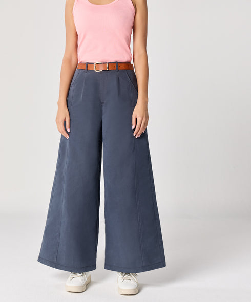 Flare Navy Blue Twill Pant