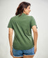 Side Gathered Crew Neck Tshirt- Khaki Green