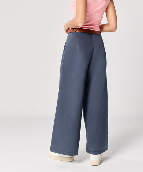 Flare Navy Blue Twill Pant