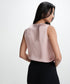 Sleeveless Collar Attached Pink Top