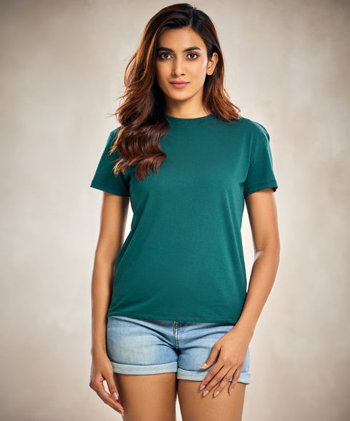 Dark Green Crew Neck T Shirt
