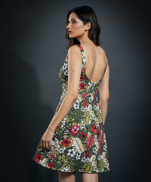 Printed Mini Straight Cut Dress