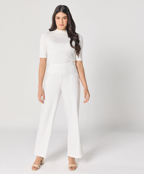 White Flared Formal Pant