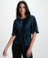 Vneck Trim Attached Satin Top