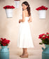Deep Vneck Evening White Dress