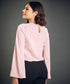 Cowl Neck Long Sleeve Pink Top