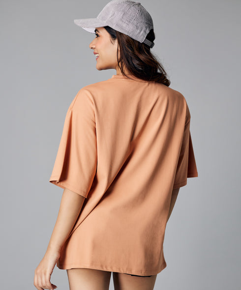 Oversize Brown Life Is Good Tshirt