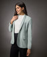 Long Sleeve Formal Blazer With Pockets -Light Blue