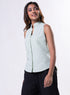 Sleeveless High Neck Cotton Top