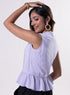 Sleeveless Pintuck Peplum Top-Lavendar