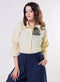 Leaf Embroidered Shirt Top-Yellow