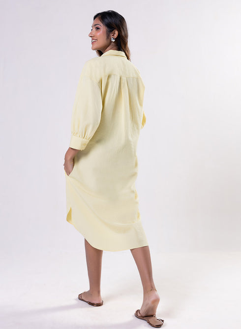 Puffed Sleeve Shirt Top-Yellow