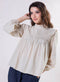 Pintuck Detailed Polka Dot Printed Top