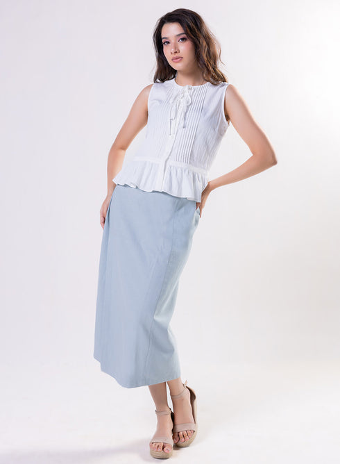 Side Open Cotton Skirt