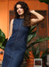 Sleeveless Bodycon Denim Dress With Dart