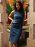 Sleeveless Shift Stylish Denim Midi Dress