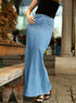 Chic Panneled Denim Skirt