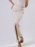 Ponte Skirt And Top Set Beige - Skirt