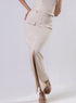 Ponte Skirt And Top Set - Beige