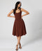 Waistless Solid Sleeveless Brown Dress