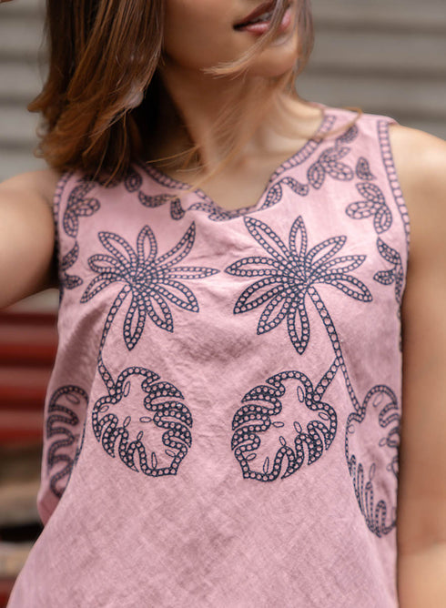 Sleeveless Embroidered Top