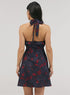 Halter With A Tie Neck Printed Dress