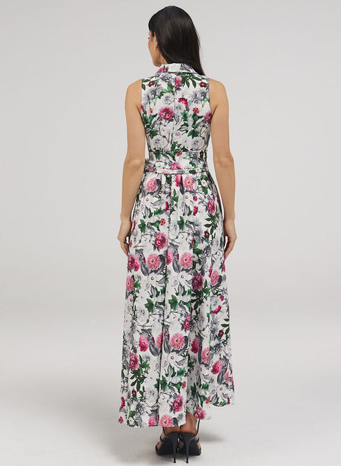 Collar Neck Floral Dress