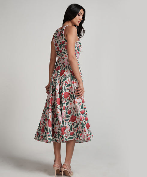 Halter Neck Printed Floral Dress