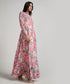 Long Sleeve Printed Chiffon Maxi Dress