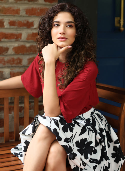 Maroon Oversized T-shirt