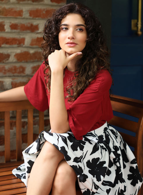 Maroon Oversized T-shirt