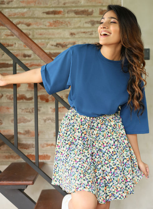 Oversized Crew Neck T-shirt - Teal