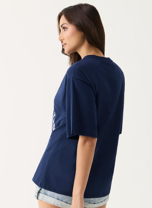 Floral Cat Printed Oversized T-shirt