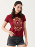 Ladybug Printed Maroon Crew-Neck T-shirt