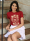 Ladybug Printed Maroon Crew-Neck T-shirt