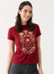 Ladybug Printed Maroon Crew-Neck T-shirt