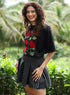 Red Rose Printed Oversized T-shirt