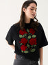 Red Rose Printed Oversized T-shirt