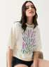 Lavender Printed Oversized T-shirt