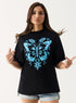 Blue Butterfly Printed T-shirt