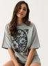 Floral Printed Grey Color T-shirt