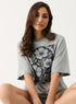 Floral Printed Grey Color T-shirt
